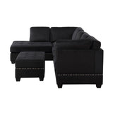Reversible Sectional Sofa with Storage Ottoman