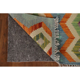 Reversible Southwestern Kilim Rug Hand-Woven Geometric Wool Carpet - 2'1"x 3'0"