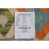 Reversible Southwestern Kilim Rug Hand-Woven Geometric Wool Carpet - 2'1"x 3'0"