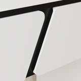 Reversible Vanity Desk w/Lighted Mirror Vanity Table Makeup Vanity