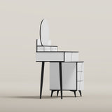Reversible Vanity Desk w/Lighted Mirror Vanity Table Makeup Vanity