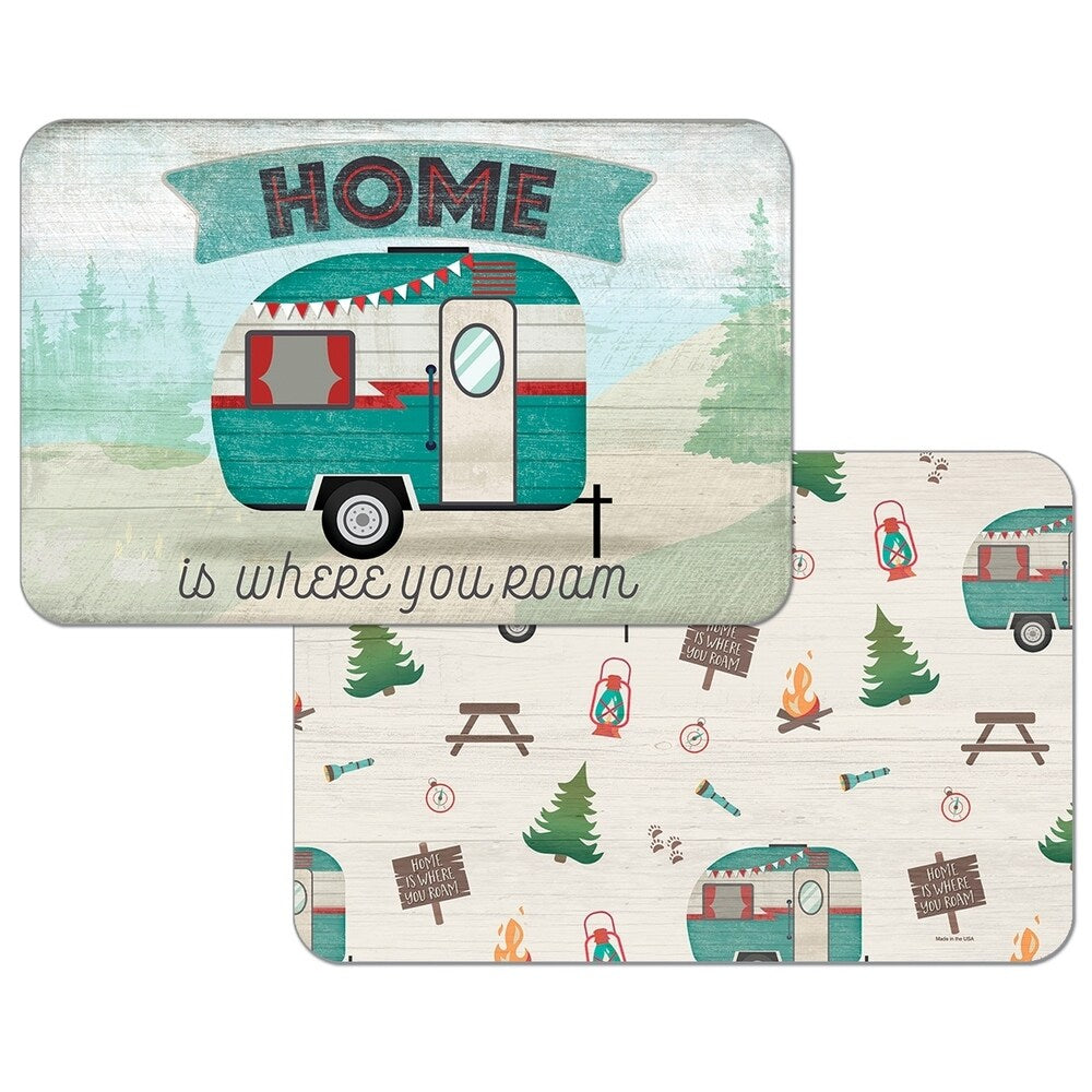 Reversible Wipe-clean Plastic Placemats Set of 4 -Where You Roam