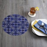 Reversible Wipe-clean Round Shaped Placemats Set of 4 - Shades Of Blue