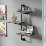 Leyva Industrial 3-tier Floating Wall Shelf by Carbon Loft