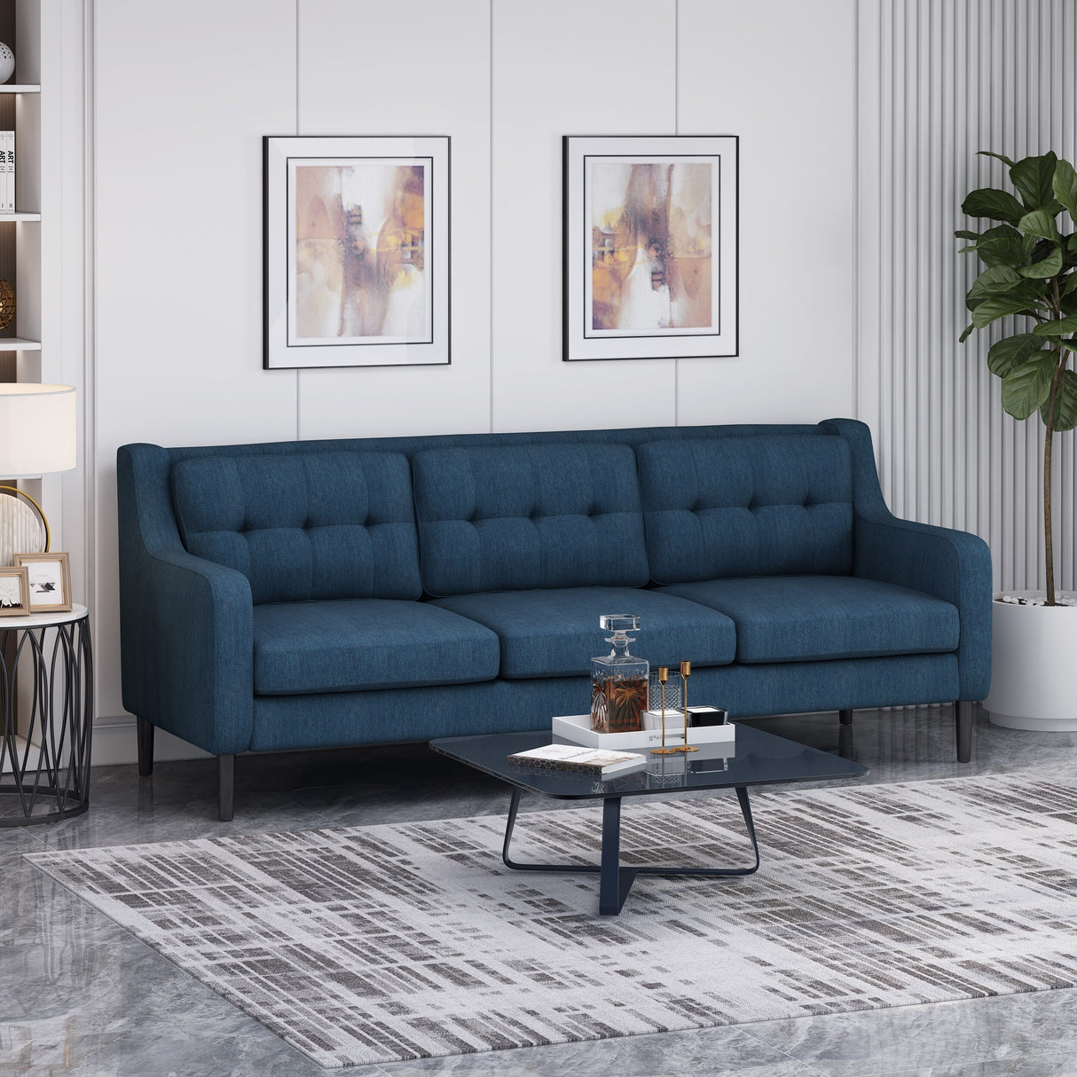 Reynard Tufted Fabric Sofa by Christopher Knight Home