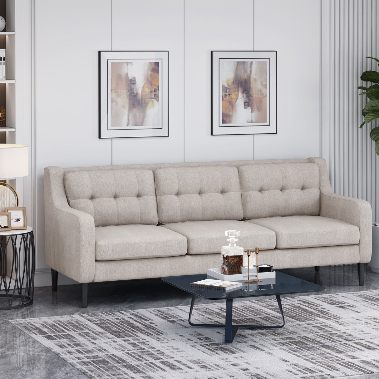 Reynard Tufted Fabric Sofa by Christopher Knight Home