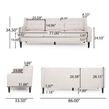 Reynard Tufted Fabric Sofa by Christopher Knight Home