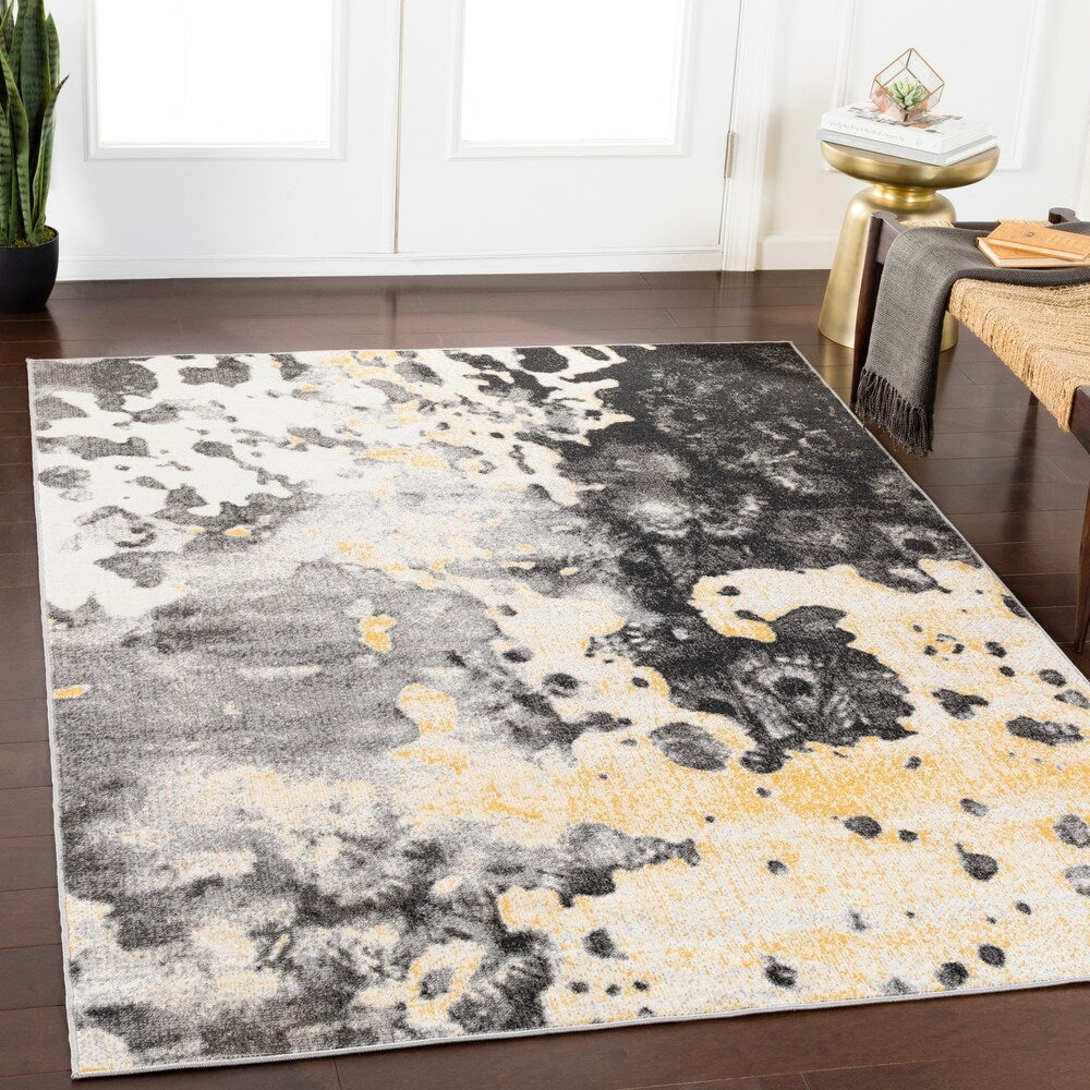 Rhea Grey Abstract Area Rug - 2' x 3'