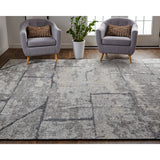 Rheed Minimalist Eyelash Wool Rug, Light Gray/Brown, Area Rug