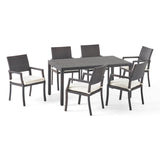 Rhode Island Wicker Outdoor 7-piece Wicker Dining Set by Christopher Knight Home