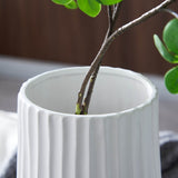 Ribbed Deco Vase