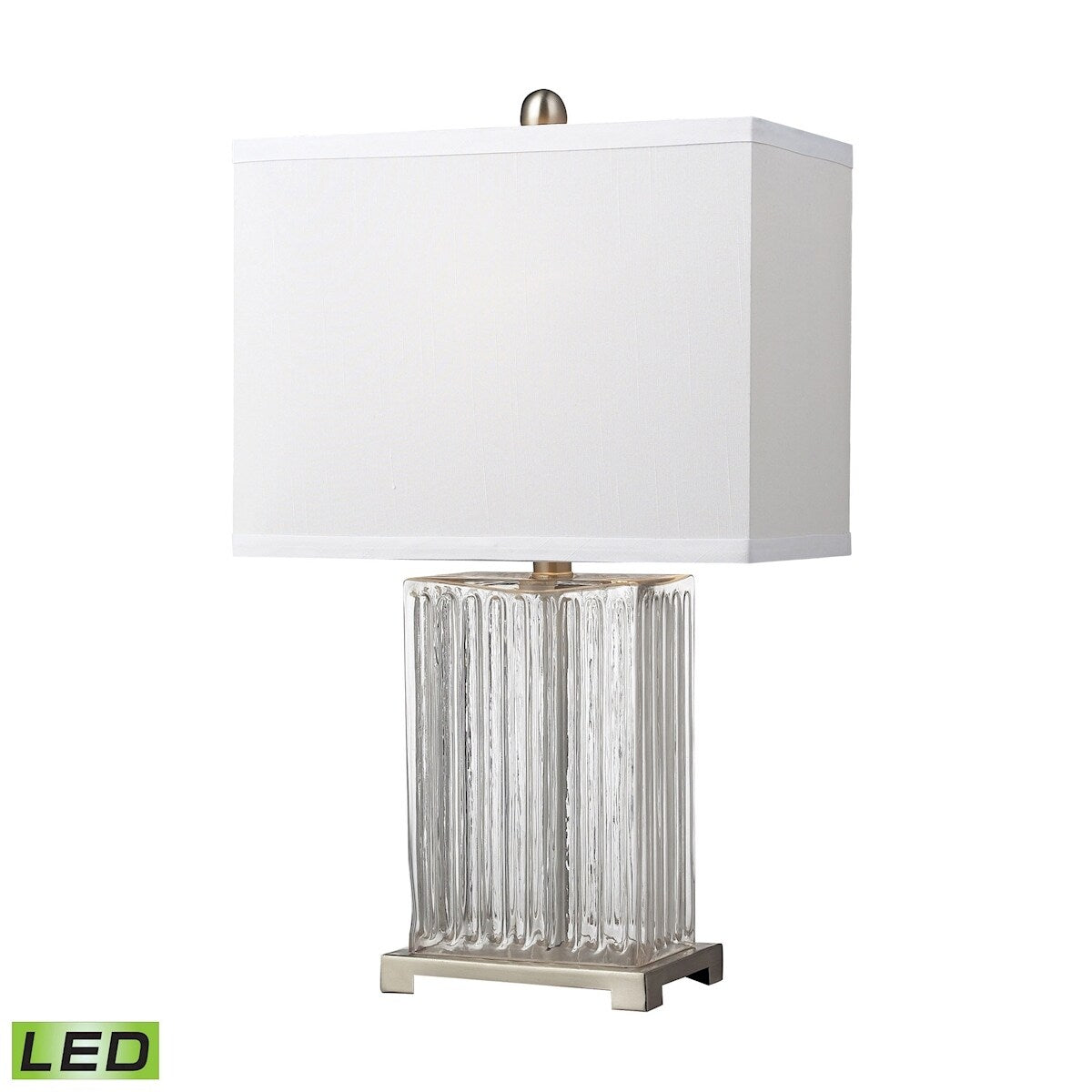 Ribbed Glass 24'' High 1-Light Table Lamp - Clear