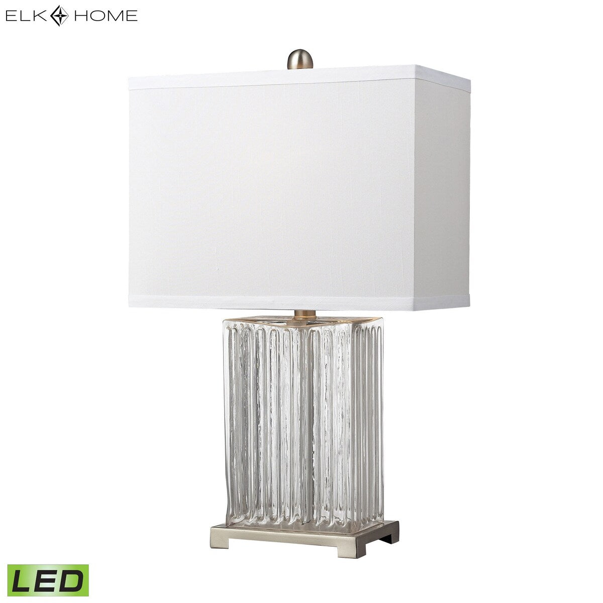 Ribbed Glass 24'' High 1-Light Table Lamp - Clear