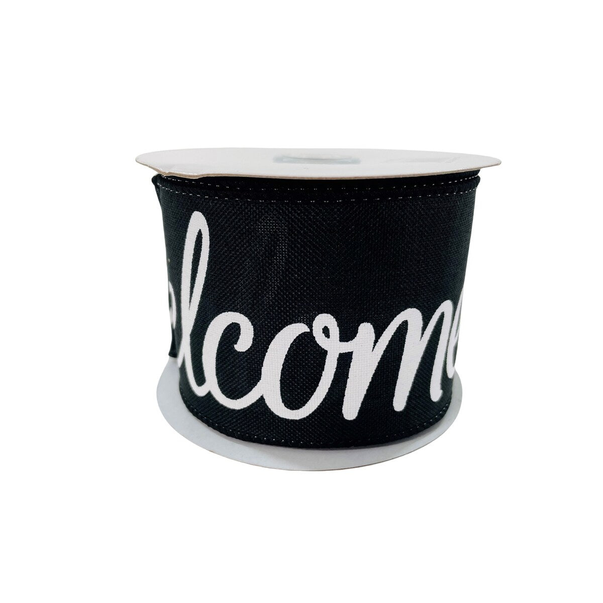 Ribbon Welcome Black and White 2.5" x 10YD - N/A