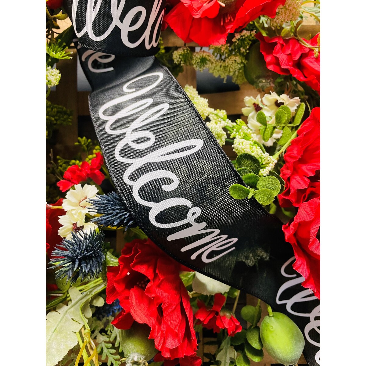 Ribbon Welcome Black and White 2.5" x 10YD - N/A