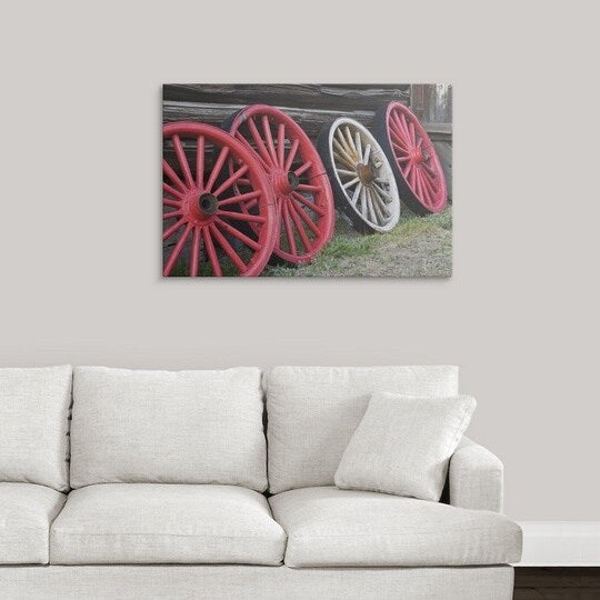Richard Cummins Premium Thick-Wrap Canvas entitled Wheels, Butte, Montana, USA