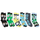 Rick And Morty Characters 6Pack Crew Socks