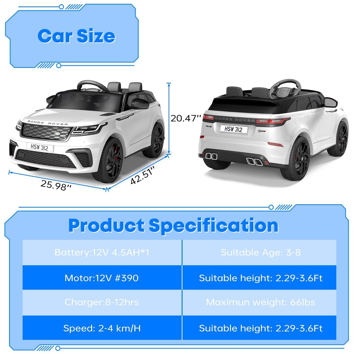 Ride on Cars for Kid 4-8