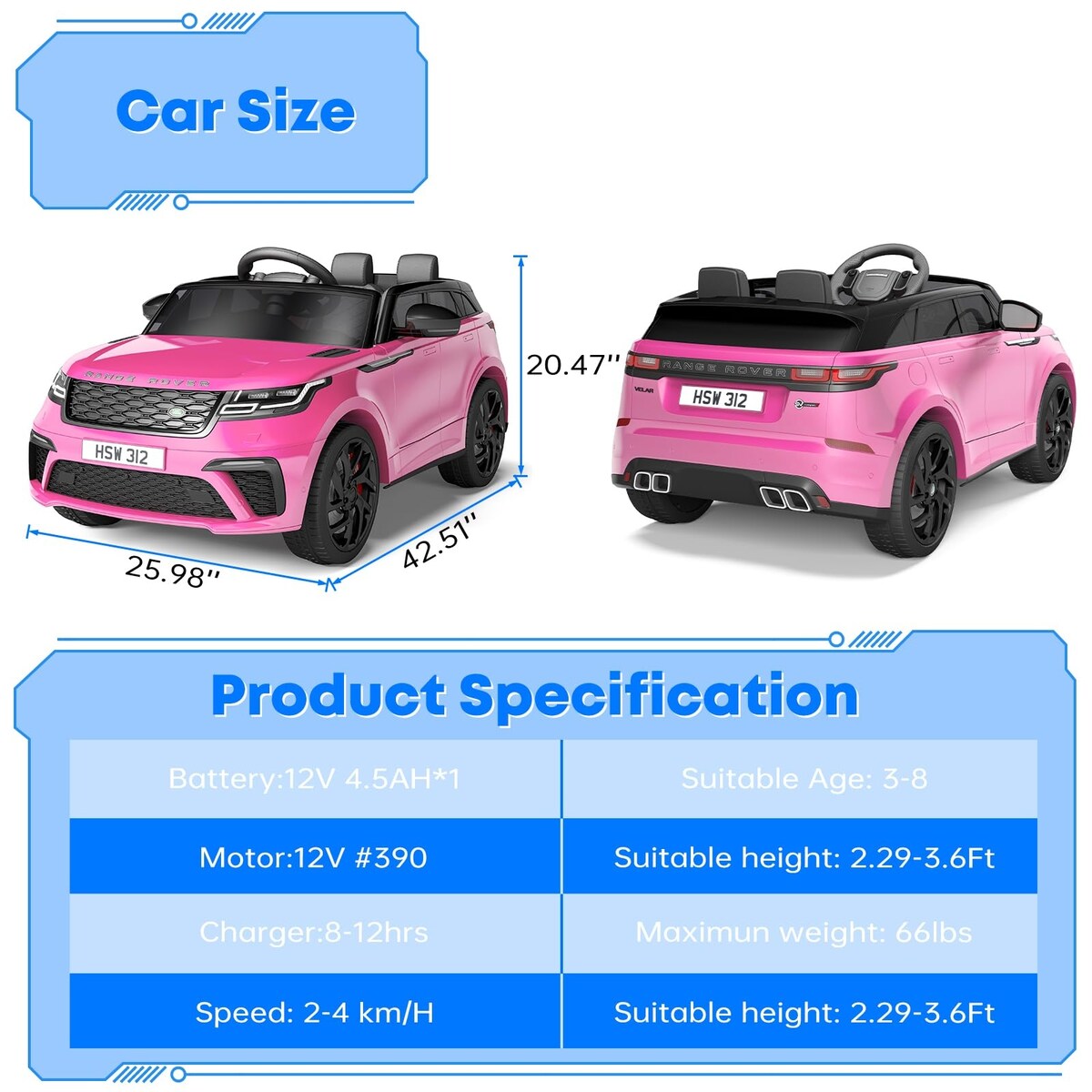 Ride on Cars for Kid 4-8