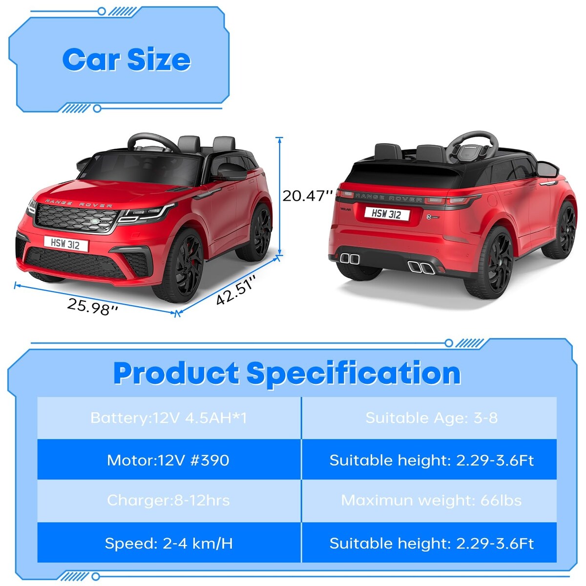 Ride on Cars for Kid 4-8