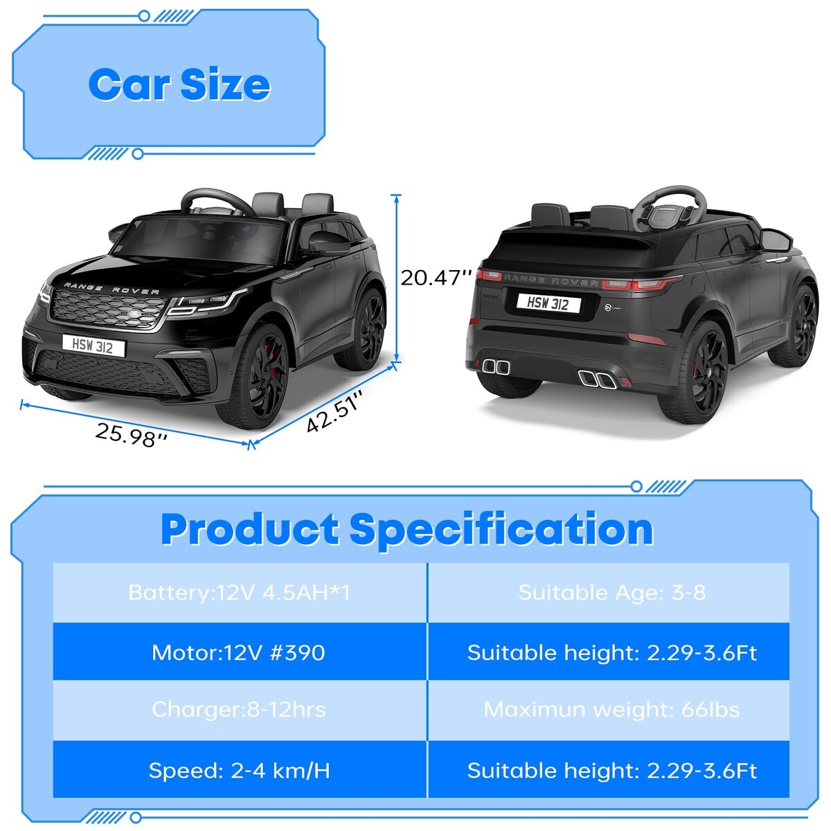 Ride on Cars for Kid 4-8