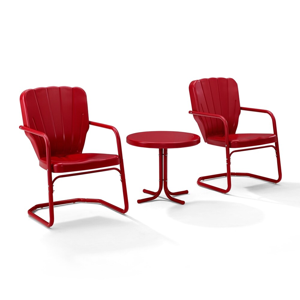 Crosley Ridgeland 3 Piece Outdoor Metal Armchair Set
