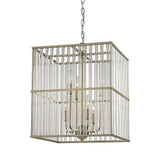 Elk Home Ridley Aged Silver Glass 16 Inch Wide Chandelier - Aged Silverton