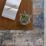 Ridley Abstract Gray/ Blue Area Rug