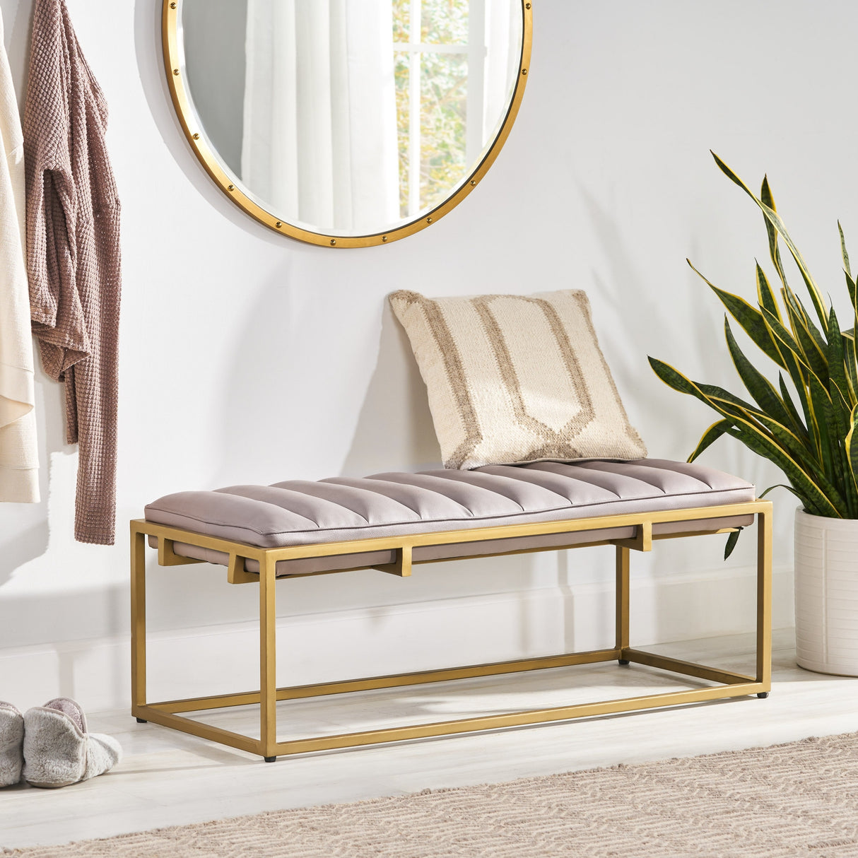 Riebe Handmade Channel Stitch Ottoman Bench by Christopher Knight Home