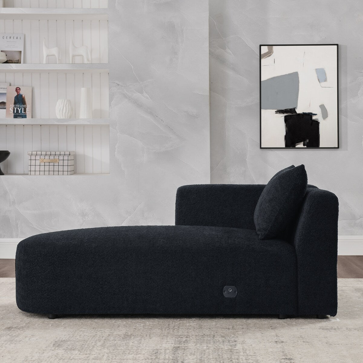 Right Chaise for Modluar Sofa,Sturdy solid wood frame, loop yarn fabric