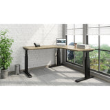 RightAngle Elegante Elec Adj. Corner Desk, 60x24", Black/Stromboli
