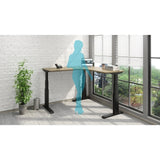 RightAngle Elegante Elec Adj. Corner Desk, 60x24", Black/Stromboli