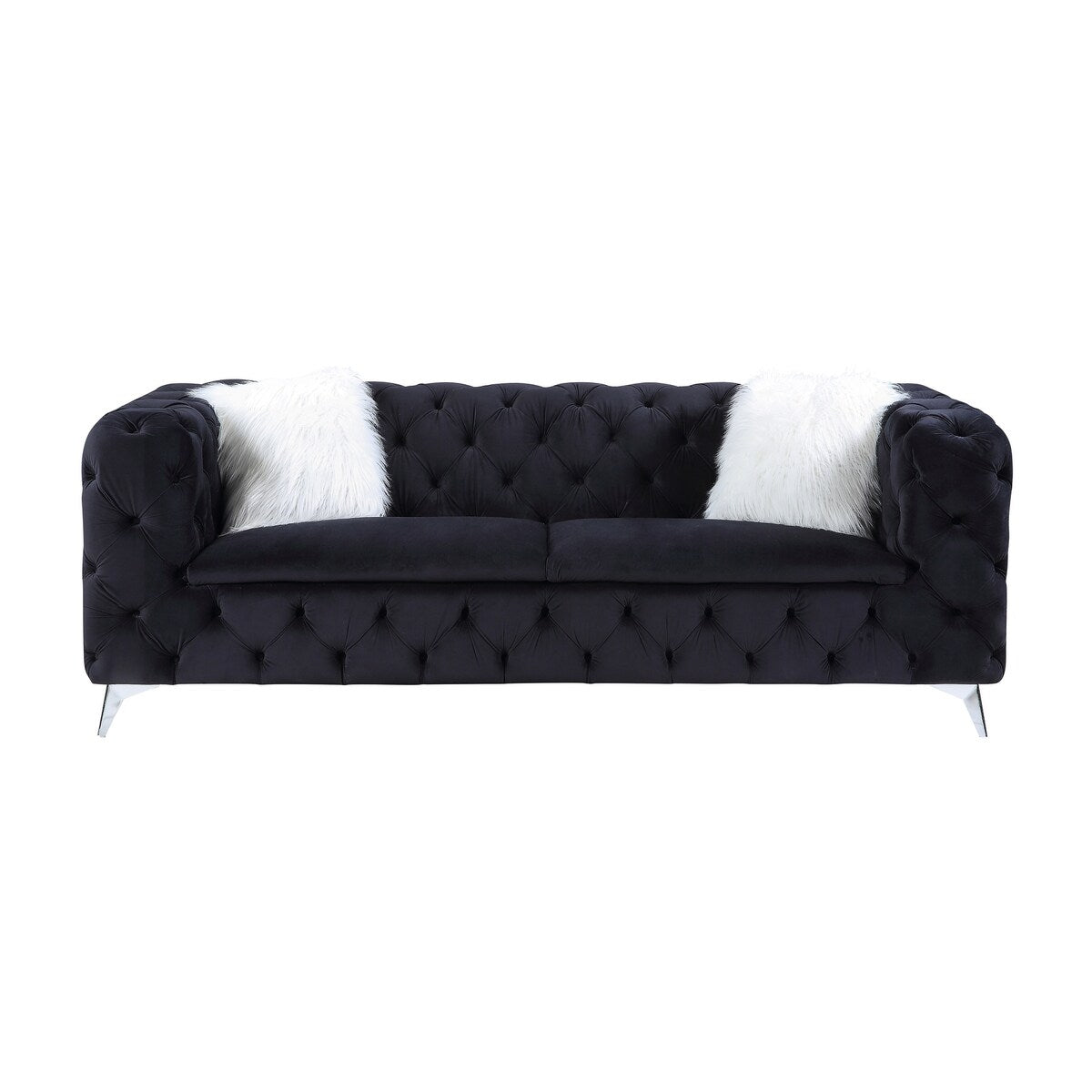 Rikard Black Button-Tufted Sofa