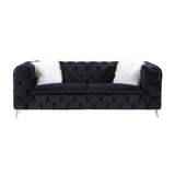 Rikard Black Button-Tufted Sofa