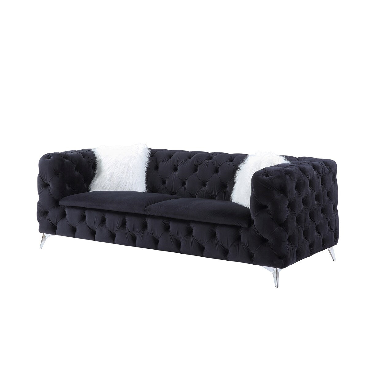 Rikard Black Button-Tufted Sofa