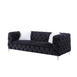 Rikard Black Button-Tufted Sofa