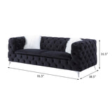 Rikard Black Button-Tufted Sofa