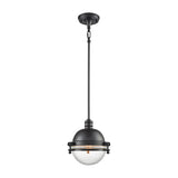 Riley Bronze Metal and Clear Glass Single-light Pendant - Grey