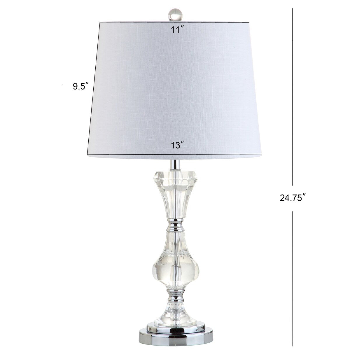 Riley 25" Crystal LED Table Lamp, Clear by JONATHAN Y