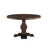 Riley 48" Round Solid Wood Pedestal Dining Table - Brown