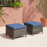 Pocassy 3-Piece Outdoor Wicker Sofa Set with Ottoman