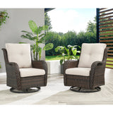 Pocassy 5-Piece Outdoor Furniture Set, Swivel chairs with Ottomans