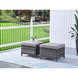 Pocassy 5-Piece Outdoor Furniture Set, Swivel chairs with Ottomans