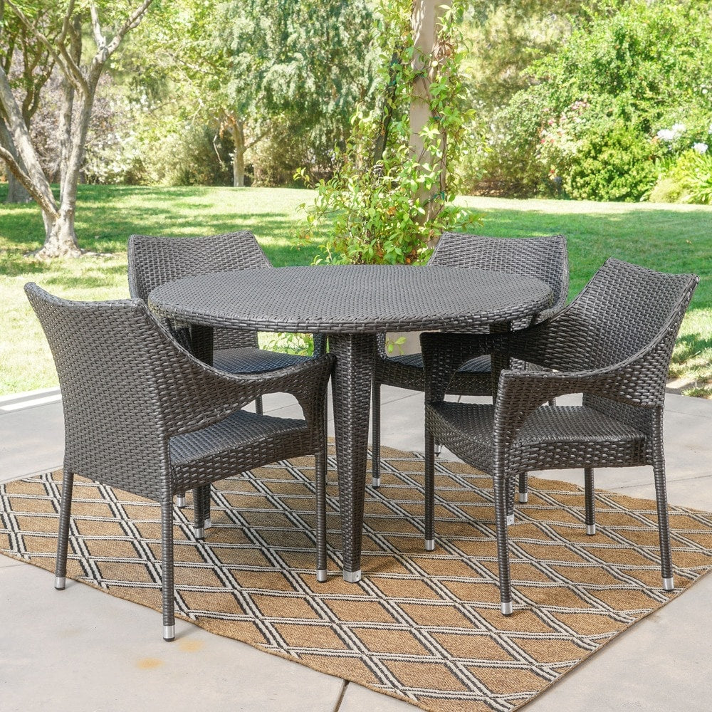 Rincon Outdoor 5-piece Round Dining Set by Christopher Knight Home
