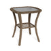 Rio Vista Outdoor Wicker Side Table with Tempered Glass Top