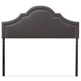 Rita Modern and Contemporary Dark Grey Fabric Upholstered King Size Headboard