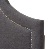 Rita Modern and Contemporary Dark Grey Fabric Upholstered King Size Headboard