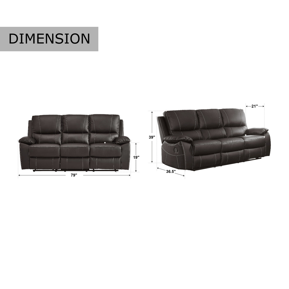 Rittman Leather Double Reclining Sofa