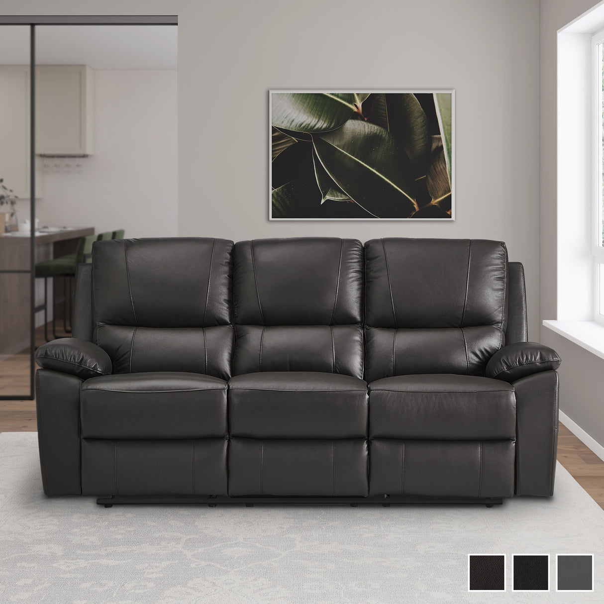 Rittman Leather Double Reclining Sofa