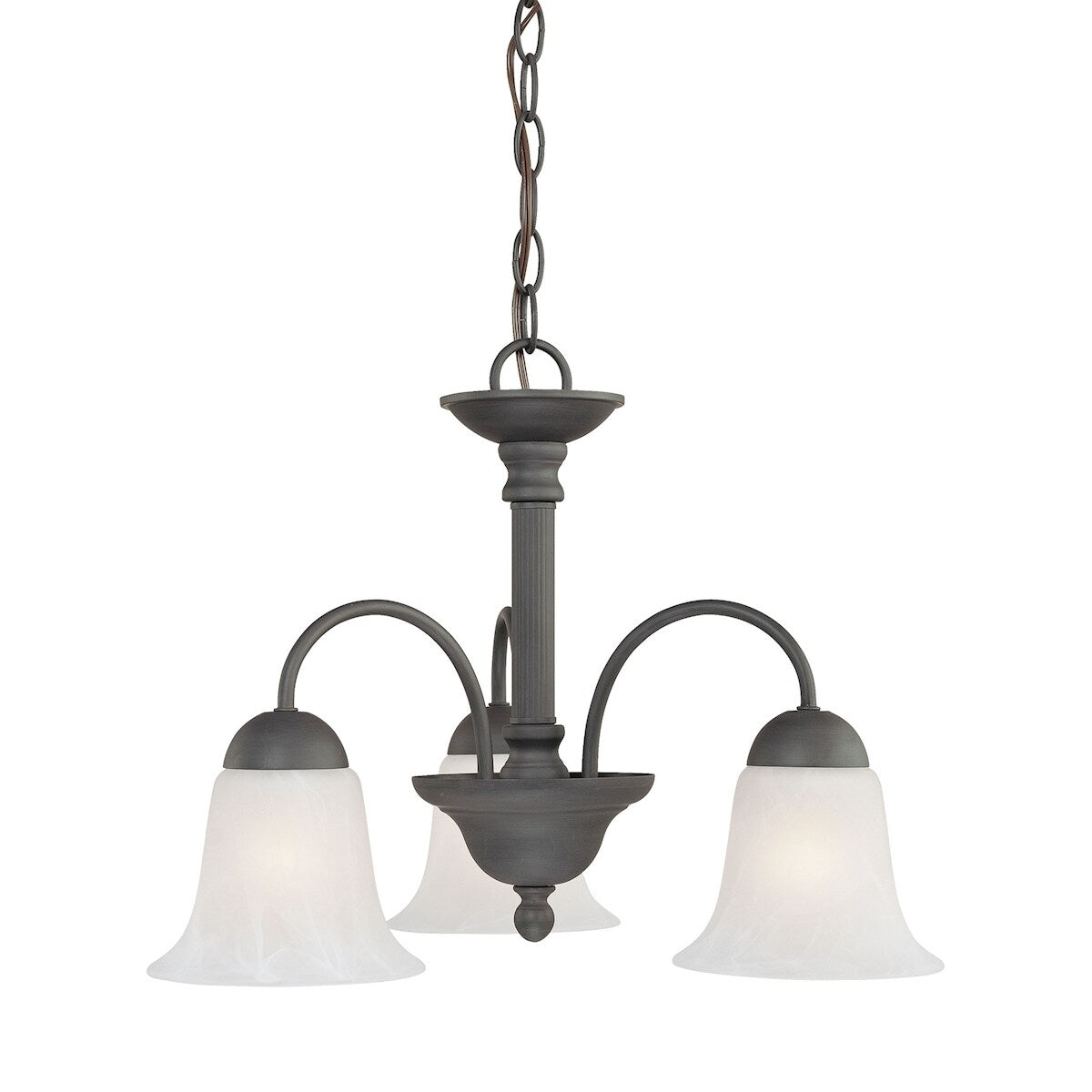 Riva 3-Light Chandelier in Painted Bronze